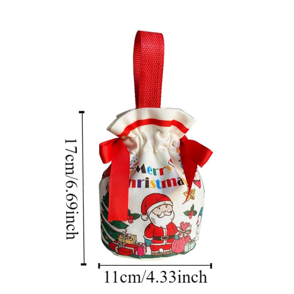 3 pcs Cloth Santa Claus Handbag Funny Fruit Packaging Box Christmas Candy Gift Bags Party Favors