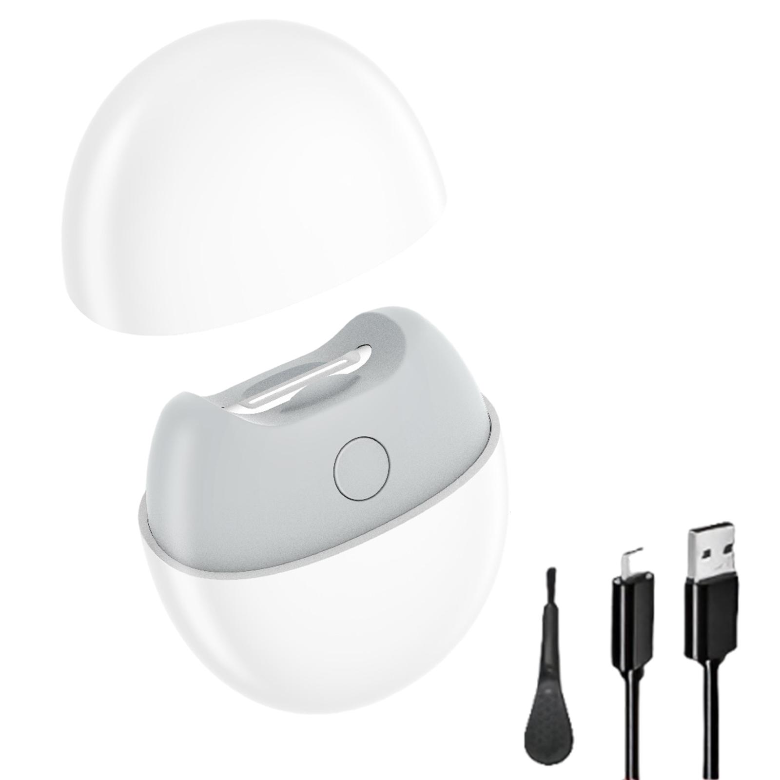 

Electric Automatic Nail Clipper with Light and Scraps Storage Rechargeable Fingernail Trimmer for Children Adults and Elderly білий