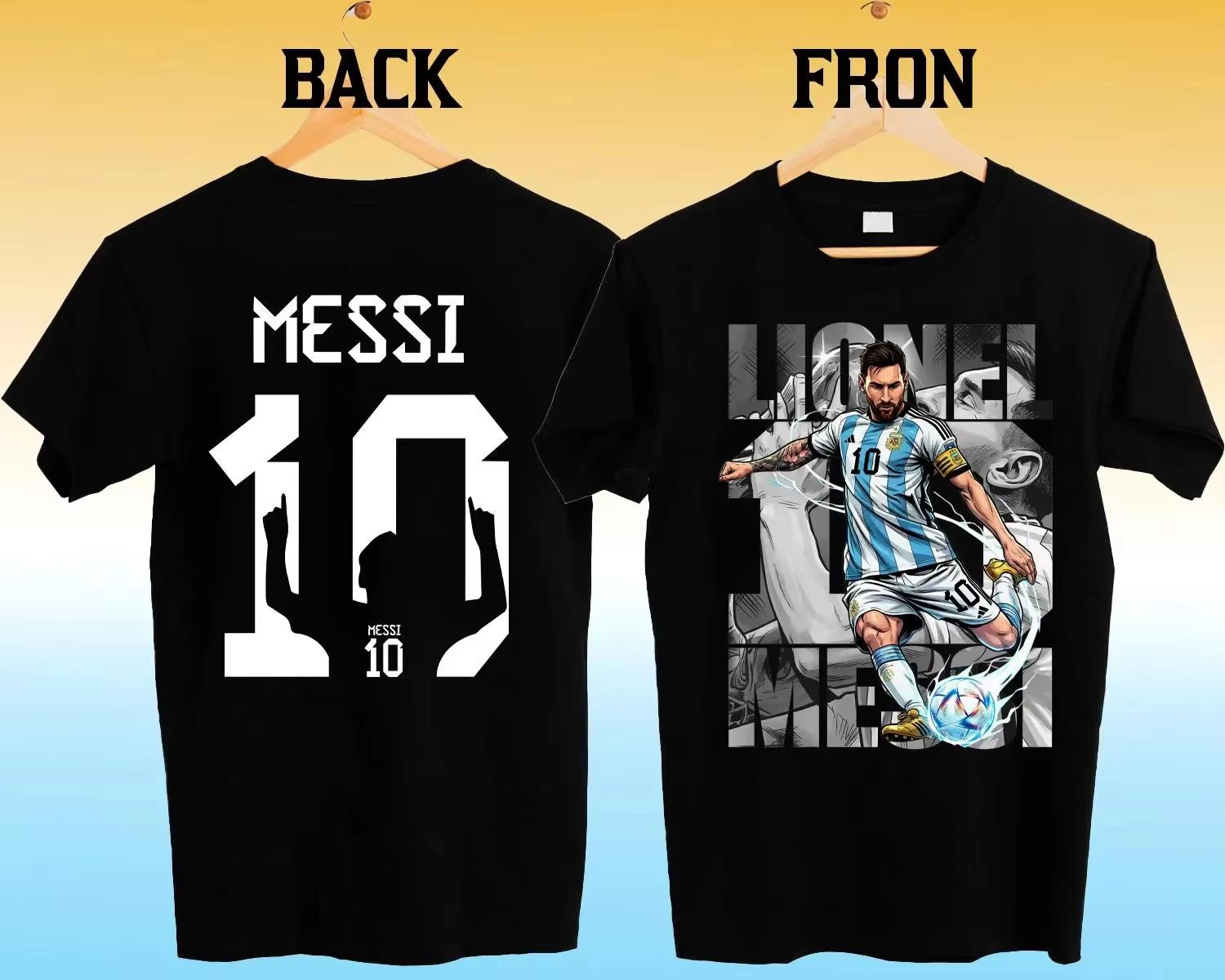 Unisex Locker Hip Hop Streetwear Lässiges Kurzarm-T-Shirt, 2026 Lionel Messi Porträt Grafik-T-Shirt S