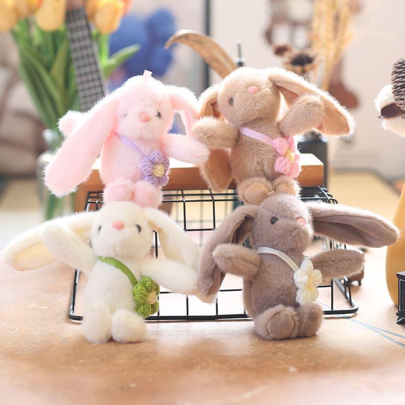 Cute Adorable Plush Bunny Keychain Soft Toy Cartoon Bag Hanging Decor Accessory