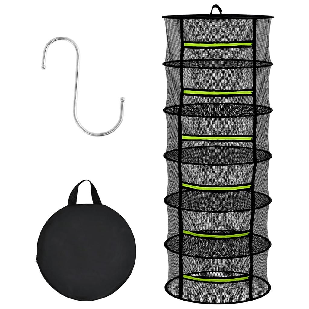 4/6 Layer Folding Food Herbs Drying Net Drying Rack Breathable Hanging Mesh Basket Flowers Buds Plants Flowers Buds Dryer