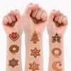 54pcs Temporary Tattoo Christmas Tree Waterproof Long-lasting Body Stickers Candy Cane Gingerbread Man For Adults