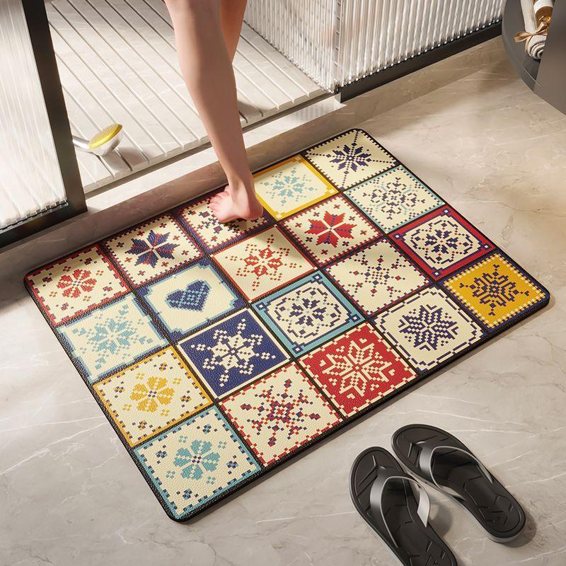 Retro Wind Diatom Mud Floor Mat Bathroom Absorbent Floor Mat Toilet Toilet Toilet Non-Slip And Dirt-Resistant Wear-Resistant Quick-Drying Floor Mat