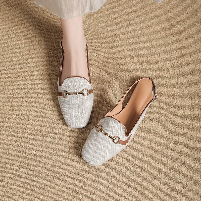Fashion New Women Platform Sandals Anti-slip Closed Toe Metal Shoes Women Flat Outdoor Round Toe Wedge Sandals Women Sandalias De Mujer