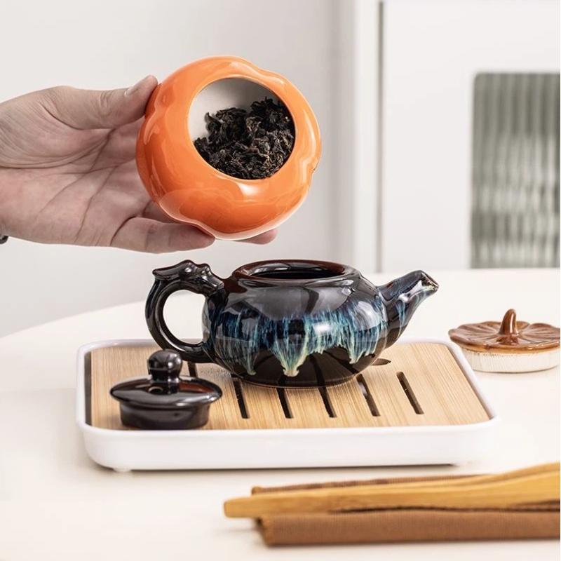 Portable Chinese Kung Fu Tea Set with Carrying Bag – Ceramic Travel Teapot Set with 4 Cups, Gaiwan & Tea Accessories