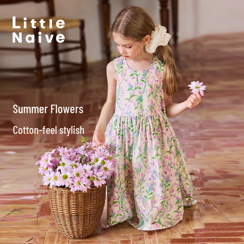 Little Naive Girls  Summer Floral Vest Dress 130