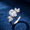 Flower and Leaf Shaped Pear-cut Diamond Ring Light Luxury Multi-stone Combination Ring