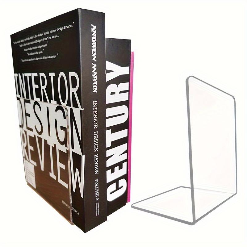 1pc Transparent Book Stand Acrylic Book Stand L-shaped Bookend Bookshelf Drawing Book Album Display Plate Storage Book Clip чистый