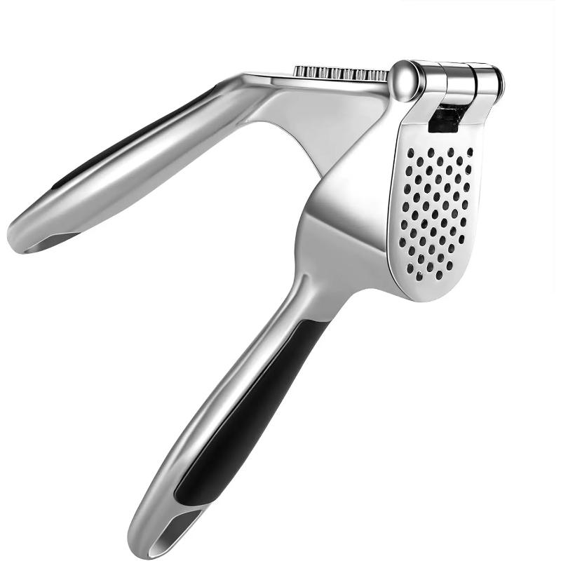 1PC Garlic Press Zinc Alloy Garlic Mincer Crusher with Ergonomic Soft Grip Handle Easy to Squeeze Clean