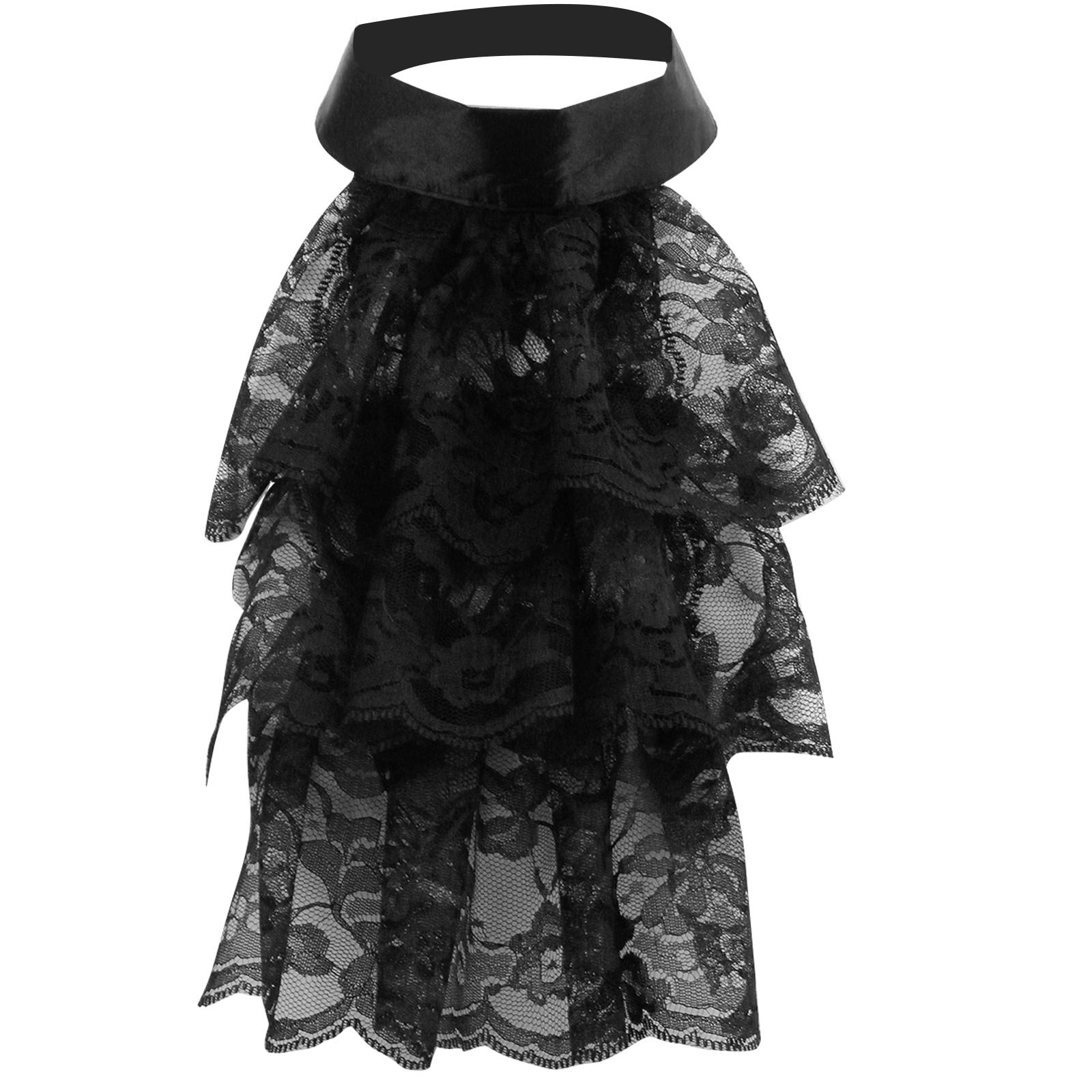 

Кружевной жабо воротник Викторианская тематическая вечеринка шейное украшение аксессуар для косплея воротник для Хэллоуина чаепития придворный стиль шейное украшение C