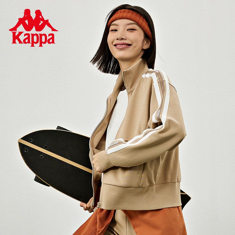 Kappa Knitted Cardigan New Women's Look Slim Retro Sports Hoodie Casual Long Sleeve