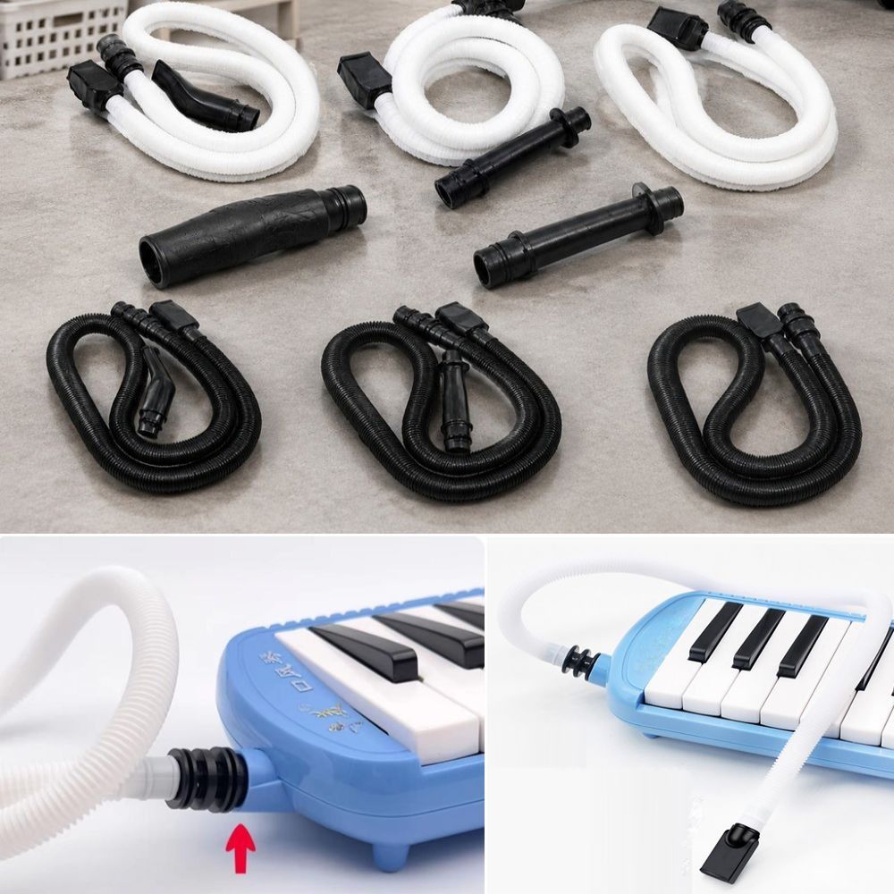 White/Black Melodica Flexible Tube ABS Mouthpiece Blowpipe New Mouth Security Stretchable Pianica