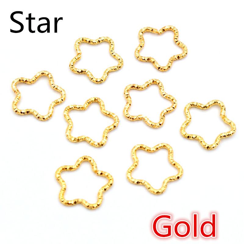 50pcs/lot Gold Silver Plated Heart Star Jump Rings Twisted Split Rings Spacer Connectors For Jewelry Making Making Supplies