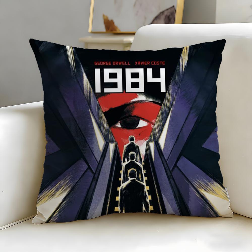 Klassischer Roman Neunzehnhundertvierundachtzig Kissenbezug Weich Leicht zu Waschen Kissenhülle Vielseitig für Sofa Bett Reise und Büro