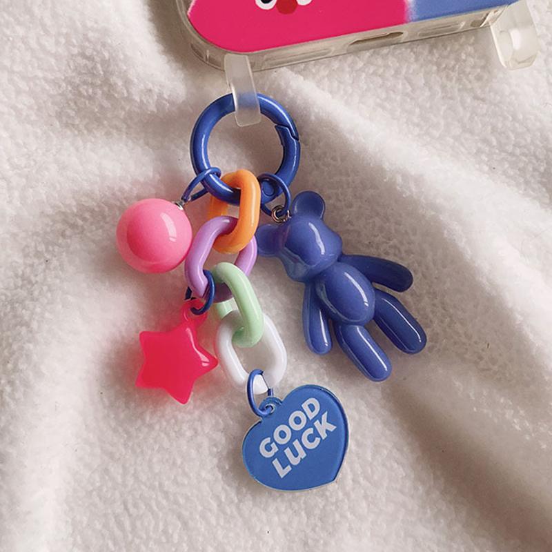 

Творчий милий ведмідь брелок барвистий ведмідь сумка прикраса аксесуари для жінок дівчаток навушники захисний чохол кулон