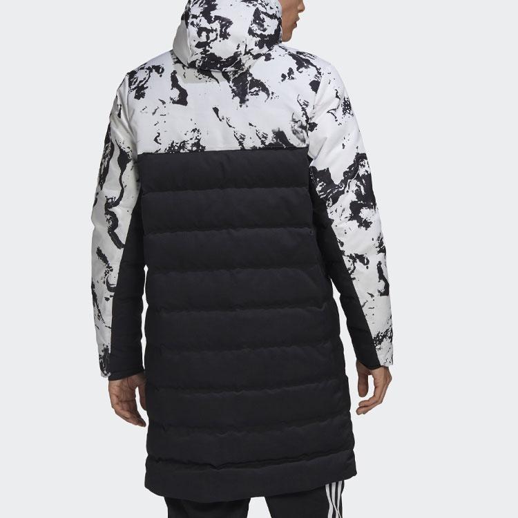 adidas Juve Ssp Dwcoat Juventus Colorblock Soccer/Football mid-length Sports hooded down Jacket Black Men's FT9924
