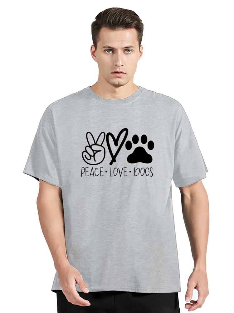 Peace Love Dogs Printed Women T Shirt Fashion Vintage Graphic Tshirt Funny T-shirt Cotton Men Clothing Oversized Tees Tops