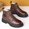 Men's Genuine Leather Velvet-Lined Non-Slip Martin Boots: Warm, Casual, Autumn & Winter Shoes