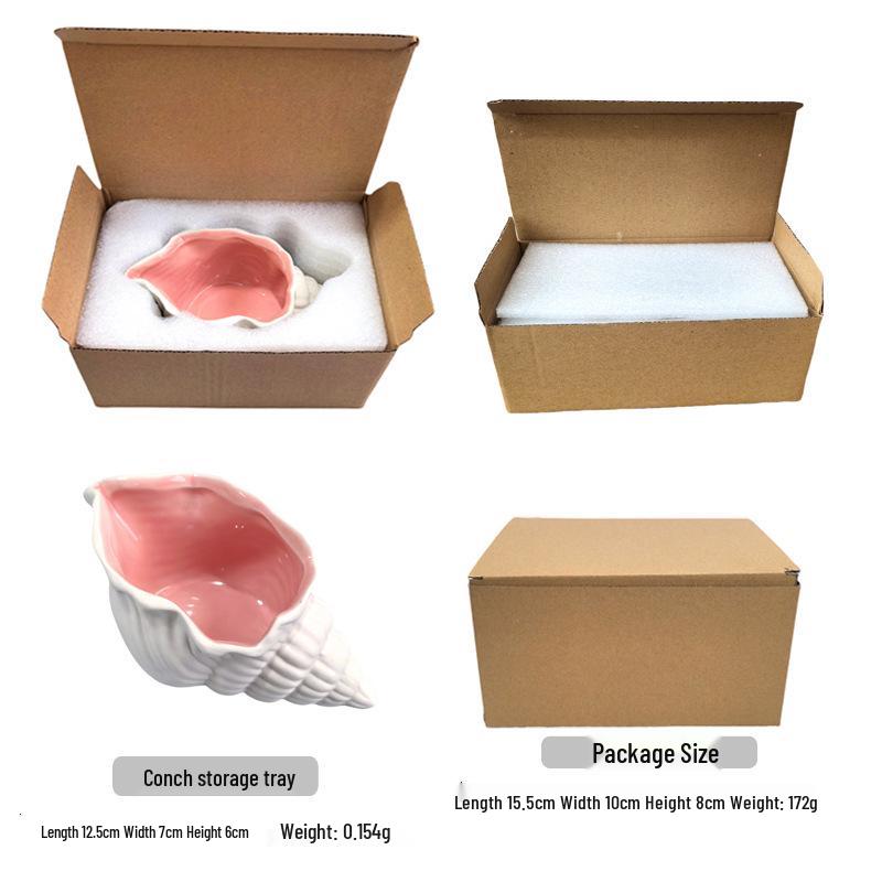 Starfish Seashell Ceramic Jewelry and Storage Tray with Marine Ornament Design