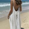 Damen Spaghetti-Träger Lässiges lockeres Resort-Kleid
