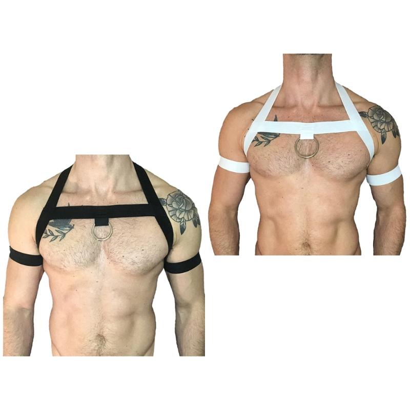 Men Chest Harness Elastic Chest Strap Sex Restrain Chest Bandage Punk Nylon Chest Belt Cosplay Costume Accessory