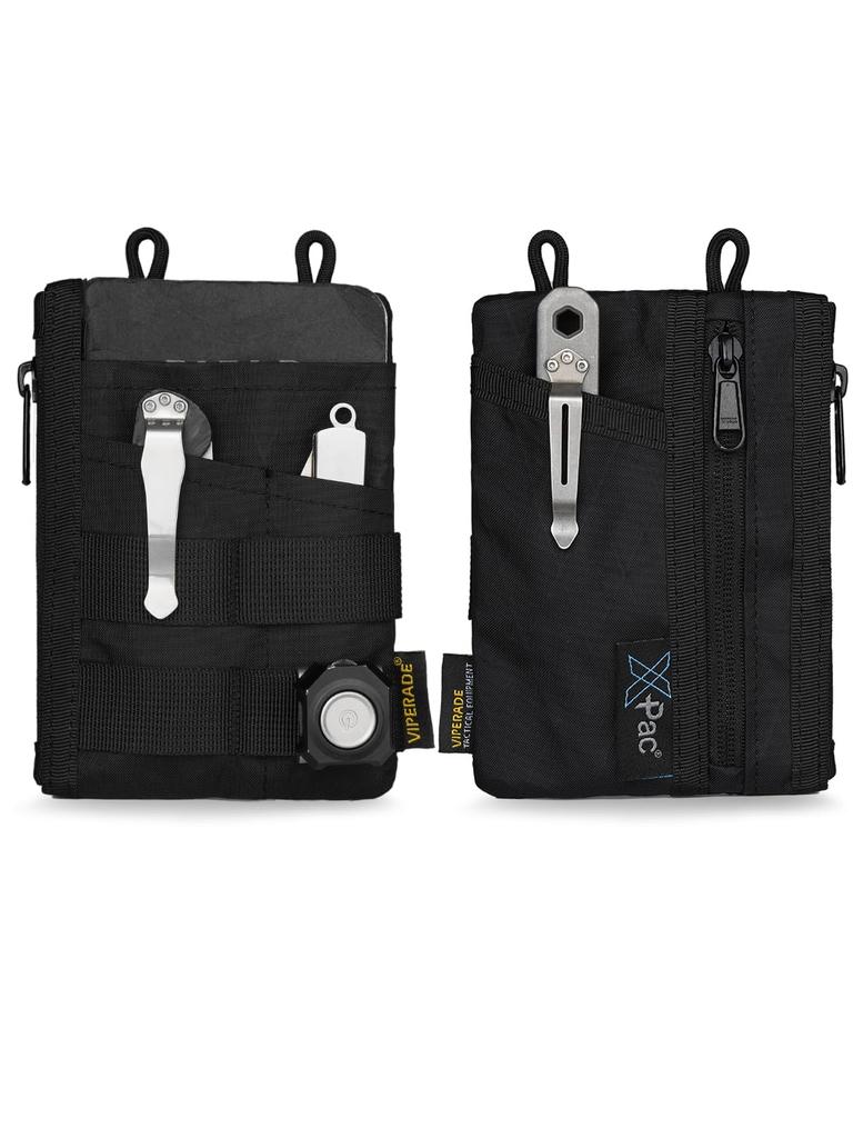 VIPERADE VE18N EDC Pocket EDC Organizer Pouch for 4 EDC Slots and 2 Zippered Pocket Slim EDC Wallet EDC Pocket Organizer Pouch for Everyday Carry