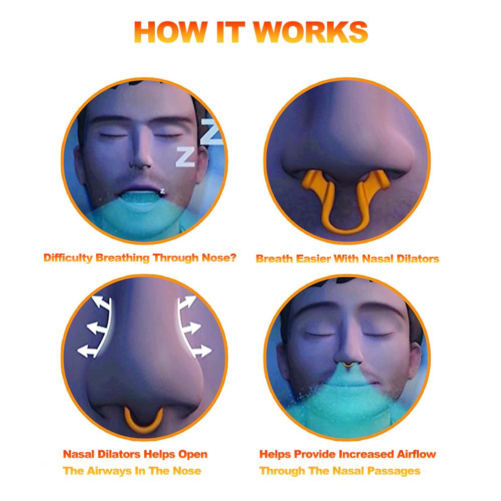 1~2Pcs Silicone Nose Clip Anti Snoring Nasal Dilator Stop Snore Aid Easy Breathe Improve Sleeping Rhinitis