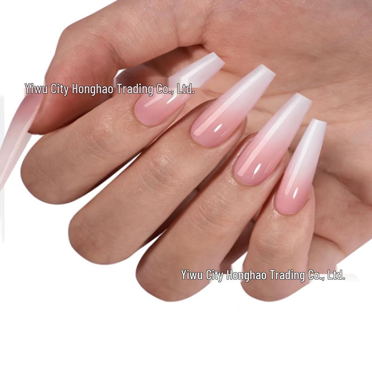 24-Piece Retro Gradient Wearable French Toe Nail Tips Box