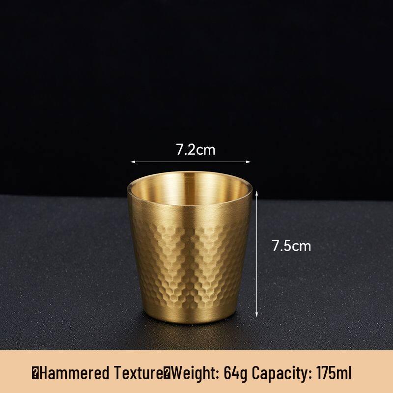 Korean Style Double Wall Hammered Stainless Steel Cup - Insulated & Drop-Resistant for Outdoor Use