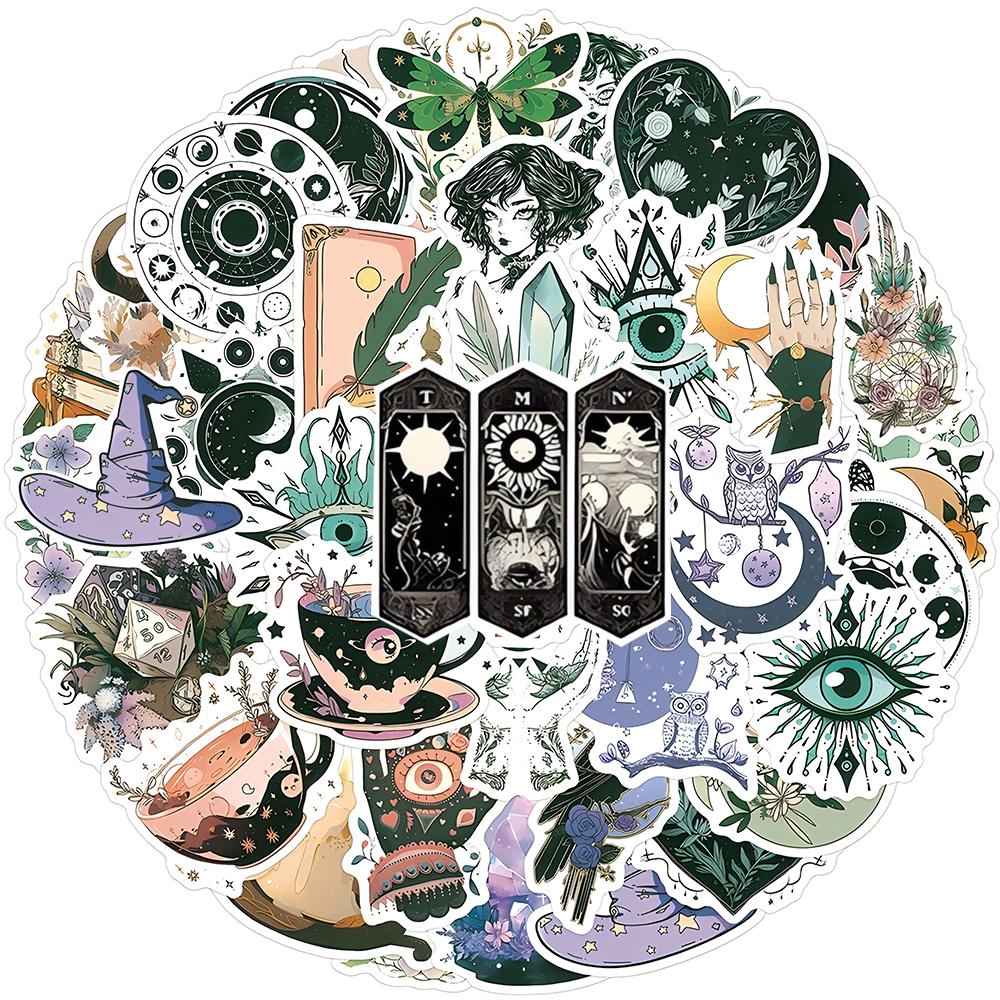 10/30/50pcs Gothic Witch Magic Apothecary Graffiti Stickers Aesthetic Waterproof Graffiti Skateboard Luggage Car Phone