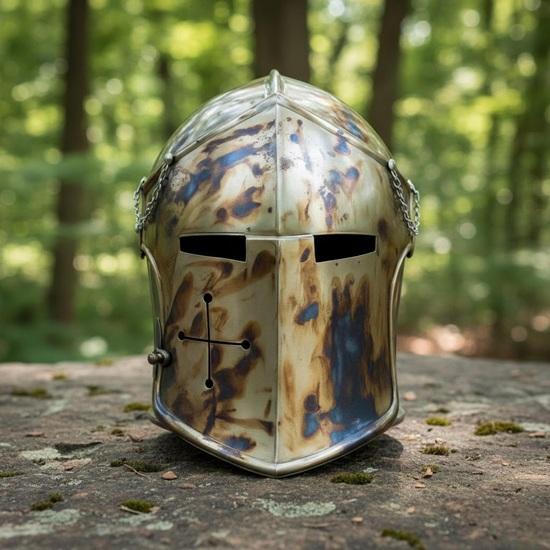 Barbuta Helmet Steel Medieval Knight Armor Finish Barbute Helmet For LARP Cosplay SCA Reenactment Renaissance Costume