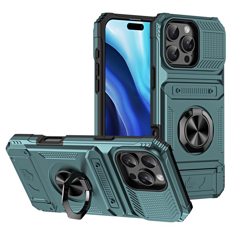 

Чехол для iPhone 17 Pro Max с подставкой и слотом для карт, Совместим с Apple 17/16/15/14/13, Ударопрочный дизайн для трансграничного использования iPhone 17 Pro Max