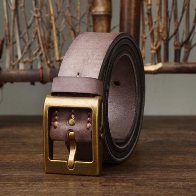 Pure Handmade Horse Rein Leather Handmade Heavy Industry Washed Old Personality Trend First Layer Belt Men'S Retro Leather Belt