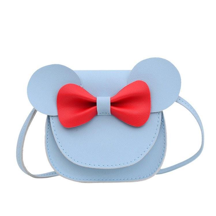Bear Bowknot Shoulder Bag Childrens Cartoon Animal Shoulder Bag Pu Material