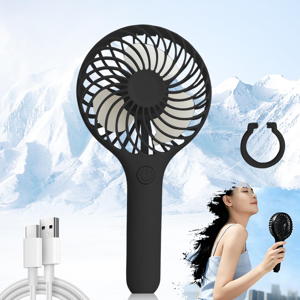 Handheld Fan Portable Fan Unisex USB-Rechargeable 1200mAh Mini Fan 3-Speed Settings Ideal for Home Office Outdoor and Travel