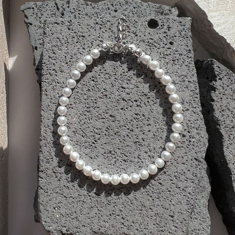 KIETIMOOR White Pearl Bracelet 4mm (Silver925) White Pearl Bracelet Silver
