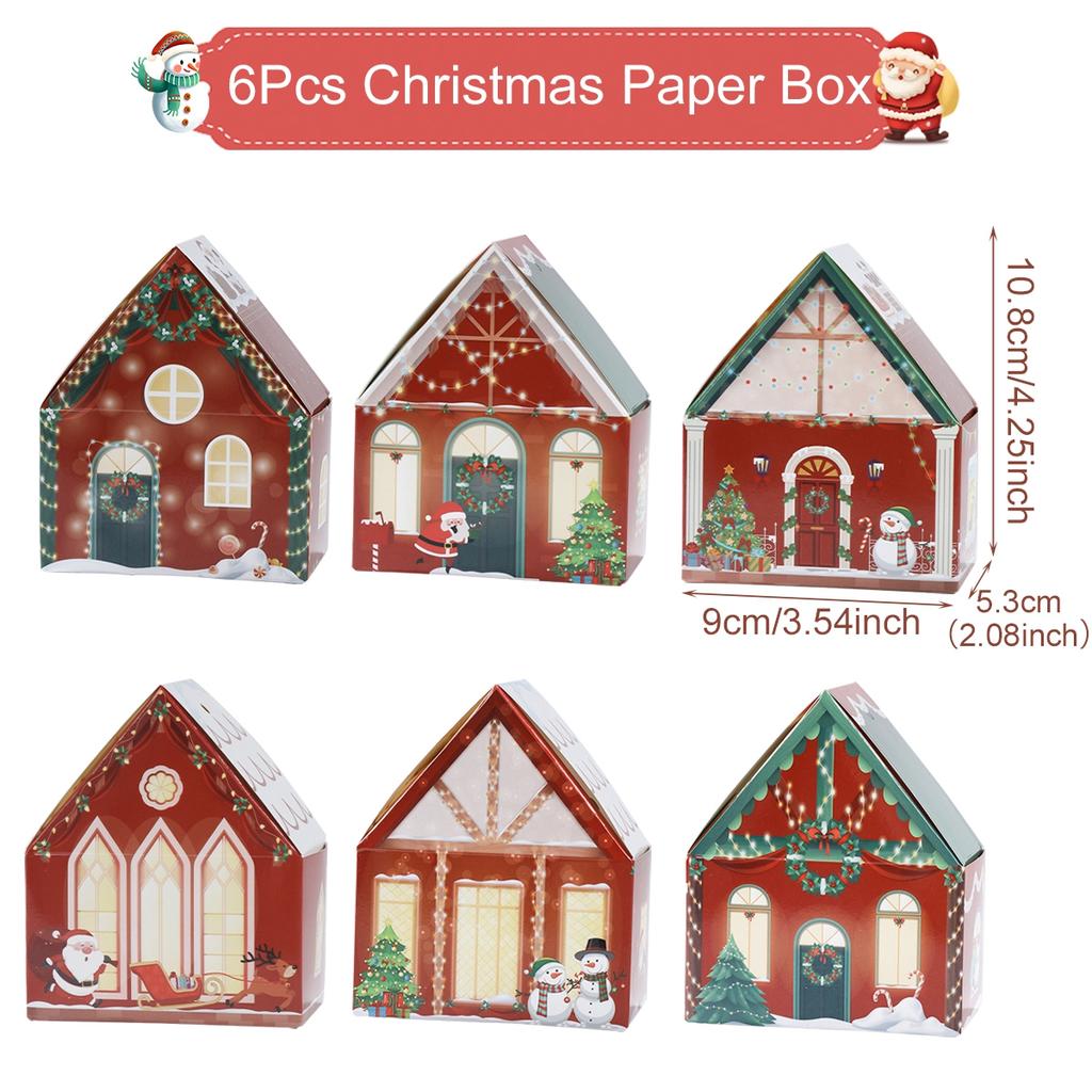 Christmas Gingerbread House Candy Box Merry Christmas Decoration For Home 2025 New Year Gift Cookie Packaging Box Xmas Ornament