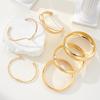 6 PCS/Set Fashion Smooth Geometric Bangles for Women Minimalist Gold Color Line Knot Charm Bracelets Couple Daily Jewelry Gifts