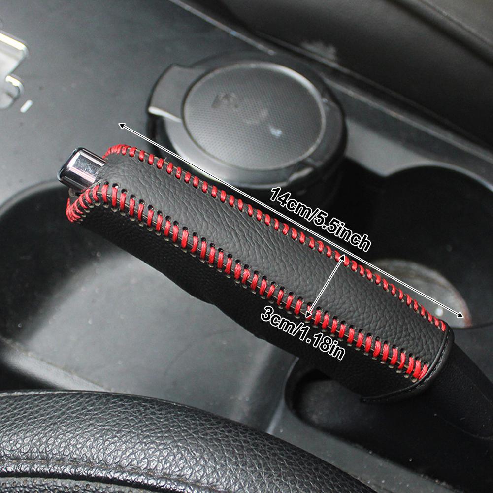 Car PU Leather Gears Handbrake Shift Lever Cover Collars Handbrake Anti-Skid Auto Parking Hand Brake Cover