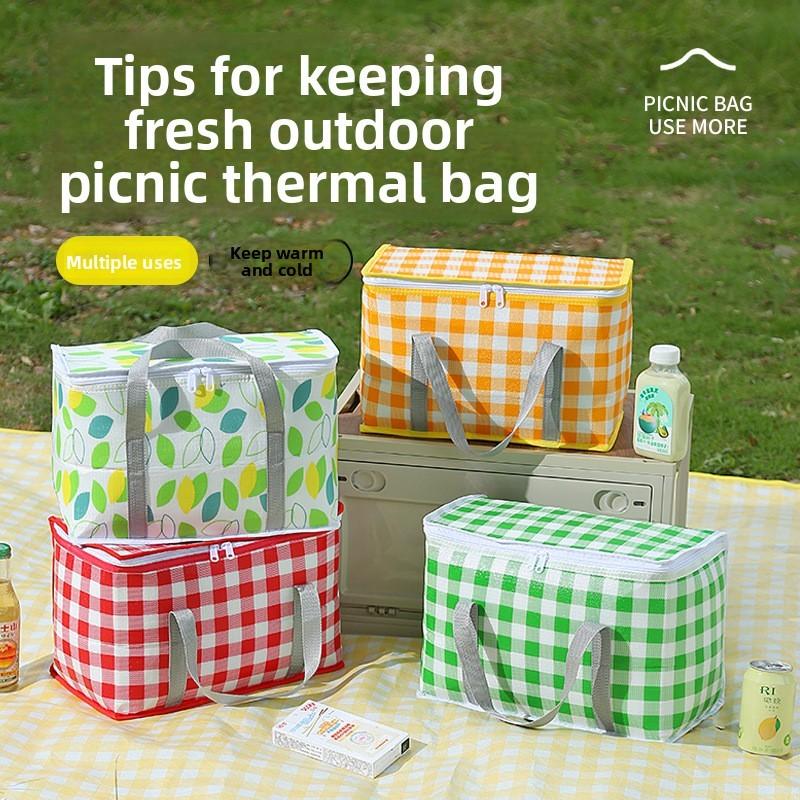 Outdoor Cooler Bag With Insulation For Camping And Picnics 14l Foldable Aluminum Foil Material