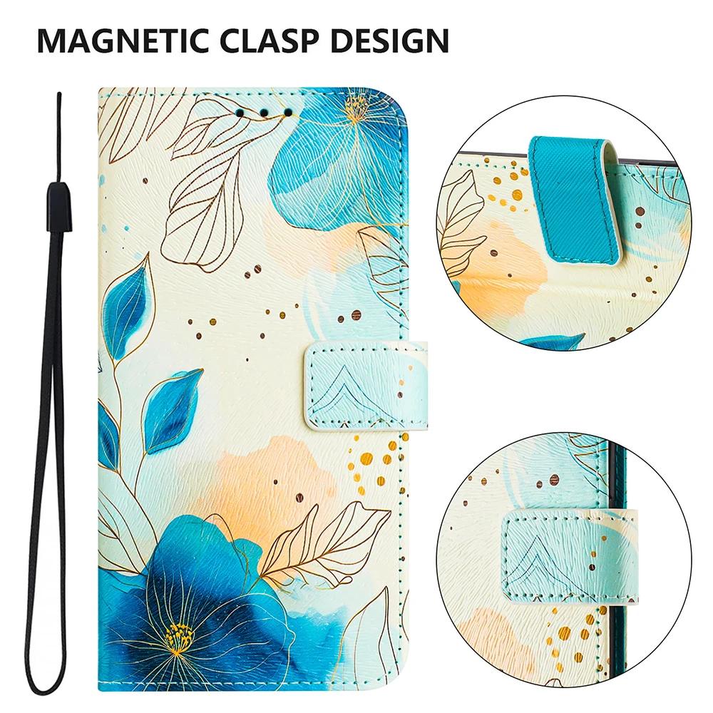 Coloured Drawing Wallet Case for Samsung Galaxy A10 M10 A11 M11 S6 S7 Edge S8 Plus J3 J330 J5 J530 J4 J6 Flip Stand Phone Cover