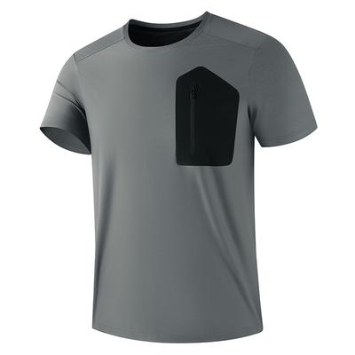 Sommer Herren Eis Seide T-Shirt Outdoor Freizeit Sport Schnelltrocknend Rundhals Einfarbig Kurzarm T-Shirt