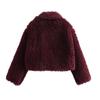 2024 Autumn Winter Women Casual Artificial Wool Jackets Fashion Streetwear Solid Turn Down Collar Warm Oversized Thick Coats