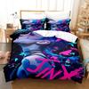 Cartoon Jinx Arcane  League of Legends Bedding Set King Twin Double Boys Piece Mircofiber or Polyester Duvet Cover Set