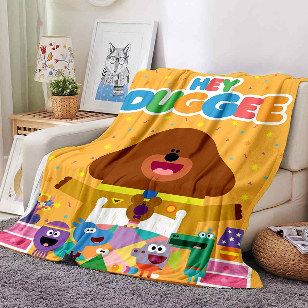 Hey Duggee Theme Printed Blanket - Perfect for Couch, Bed, Travel & Outdoor Use | Machine Washable, Cozy & Durable.