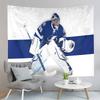 Ice Hockey Player and Puck Tapestry Modern Sport Illustration Tapestry Aesthetic Home Decor Tapestry for Living Room Bedroom
