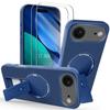 Protective Case - BOOLING - for iPhone Air - with Stand and Magnetic Circle - Blue - 2 Screens
