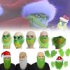 Grinch Half Face Mask With Green Hair And Whimsical Design For Christmas Celebrations