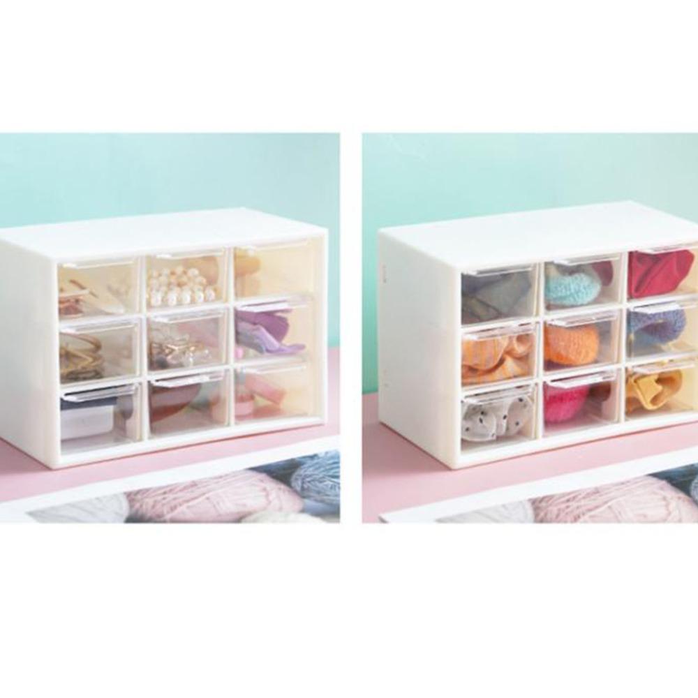 White Desktop Organizers Nine Square Grid Storage Case Desk Organization Box  Office Use