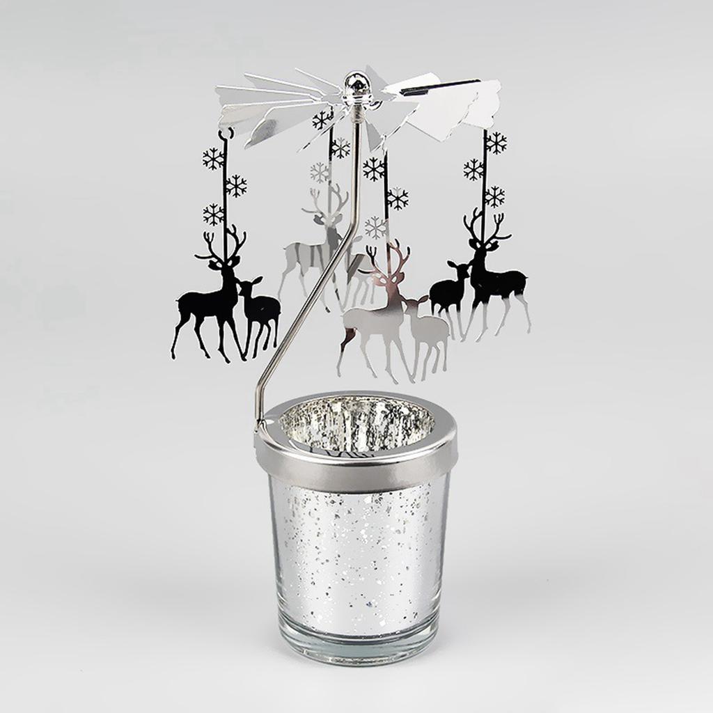Metal Rotary Candle Holder Tea Light Candle Holder for Desktop Ornament Decor Rustic Wedding Table Decor Rotating Candlestick